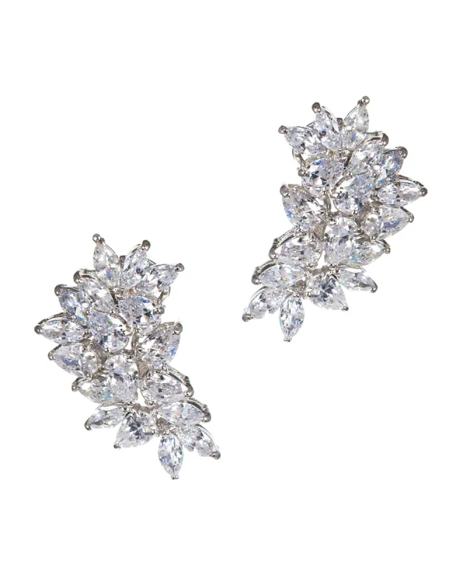 Cubic Zirconia Marquise Cluster Earrings sold by Kenneth Jay Lane