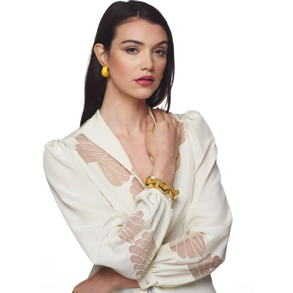 Textured Hoop Clip Earring sold by Kenneth Jay Lane product image thumbnail 2