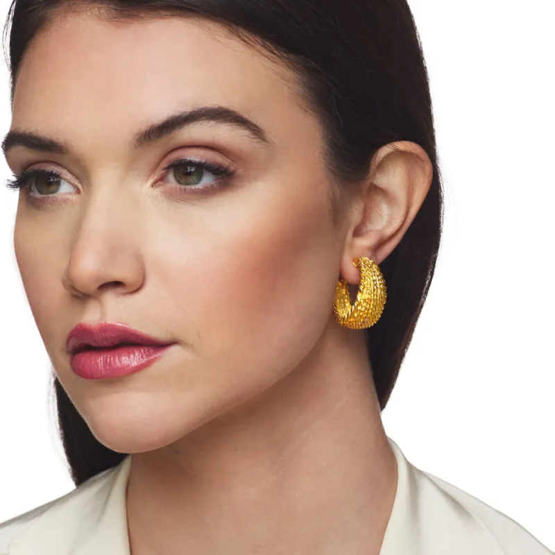 Textured Hoop Clip Earring sold by Kenneth Jay Lane