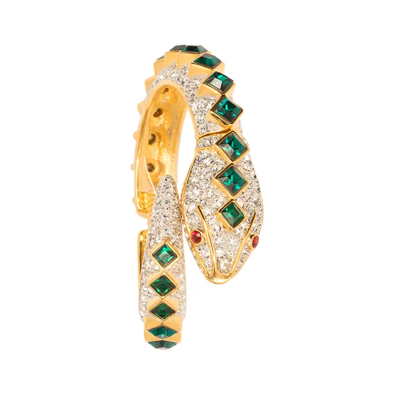 Crystal And Emerald Snake Bracelet sold by Kenneth Jay Lane