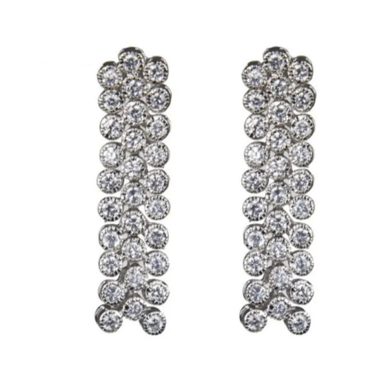 Triple Round CZ Bezel Drop Earring sold by Kenneth Jay Lane