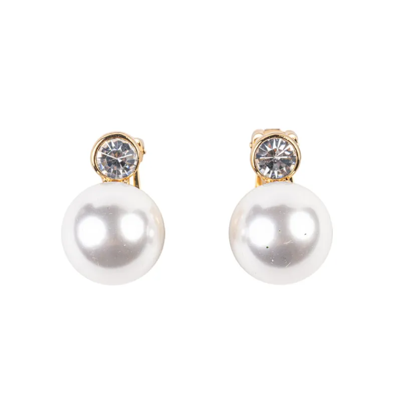 Gold and Pearl Clip Earring sold by Kenneth Jay Lane