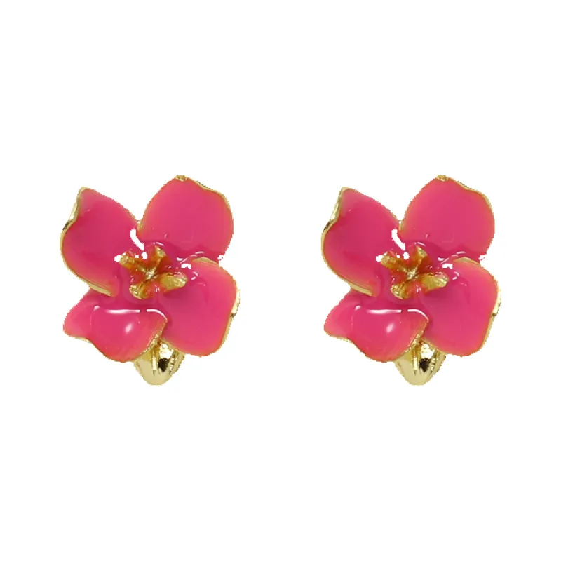 Gold Flower and Pink Petal Earring sold by Kenneth Jay Lane