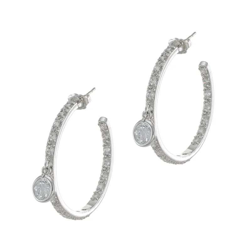 Pave Hoop Earrings sold by Kenneth Jay Lane