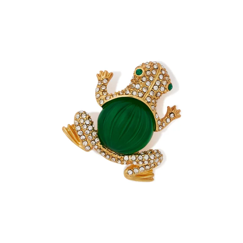 Gold & Emerald Frog Pin sold by Kenneth Jay Lane