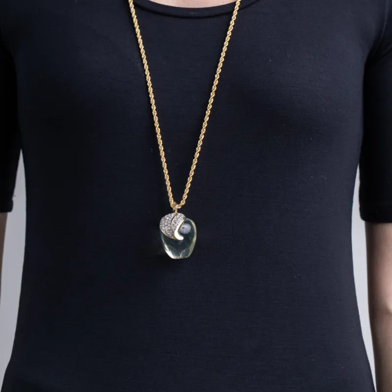 Clear Apple Pendant sold by Kenneth Jay Lane