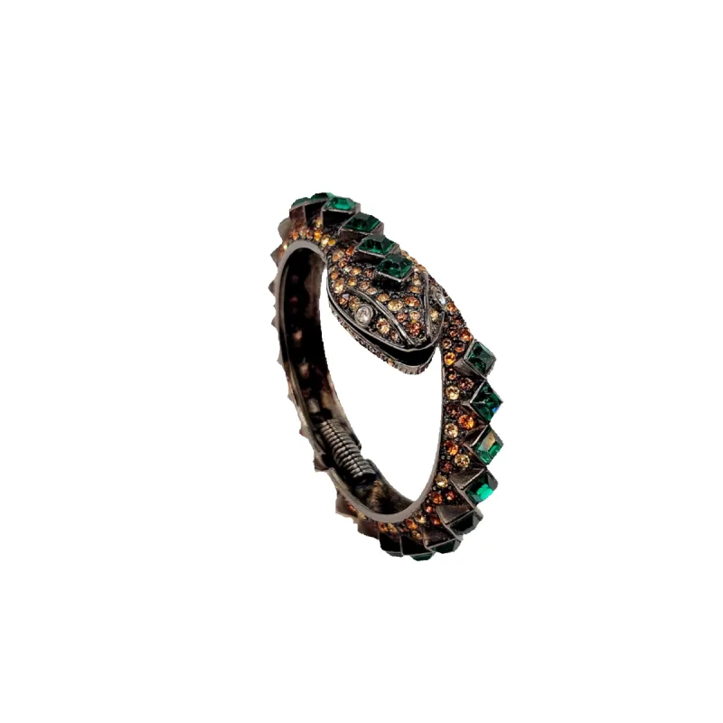 Vintage Gunmetal & Topaz Snake Bracelet sold by Kenneth Jay Lane