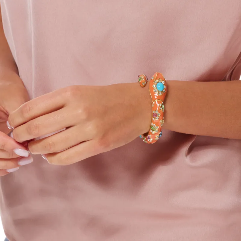 Coral Multicolored Stone Snake Bracelet sold by Kenneth Jay Lane