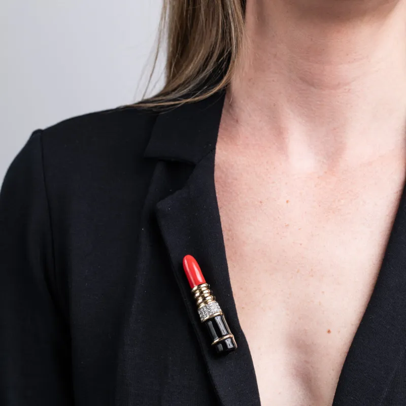 Red Lipstick Pin sold by Kenneth Jay Lane