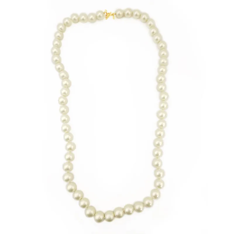 Light Cultura Pearl with Gold Toggle Clasp Necklace sold by Kenneth Jay Lane