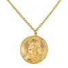 Satin Gold Medallion Pendant Necklace sold by Kenneth Jay Lane