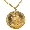 Satin Gold Medallion Pendant Necklace sold by Kenneth Jay Lane