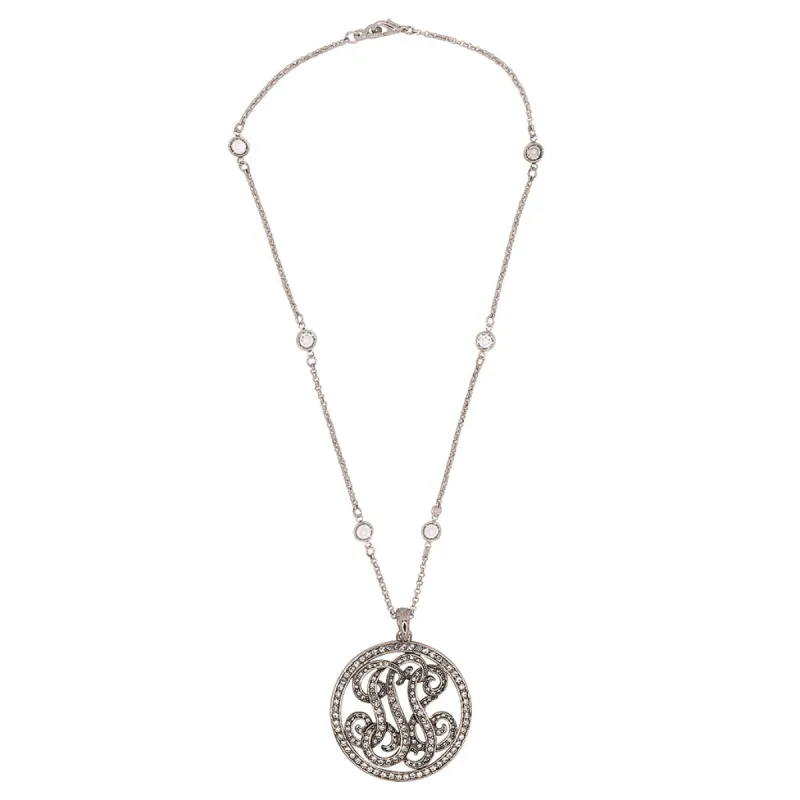 Fancy Crystal Round Pendant Necklace sold by Kenneth Jay Lane