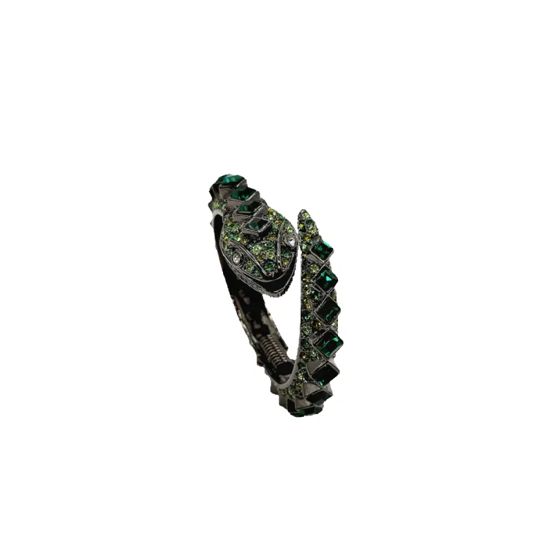 Vintage Gunmetal & Emerald Snake Bracelet sold by Kenneth Jay Lane