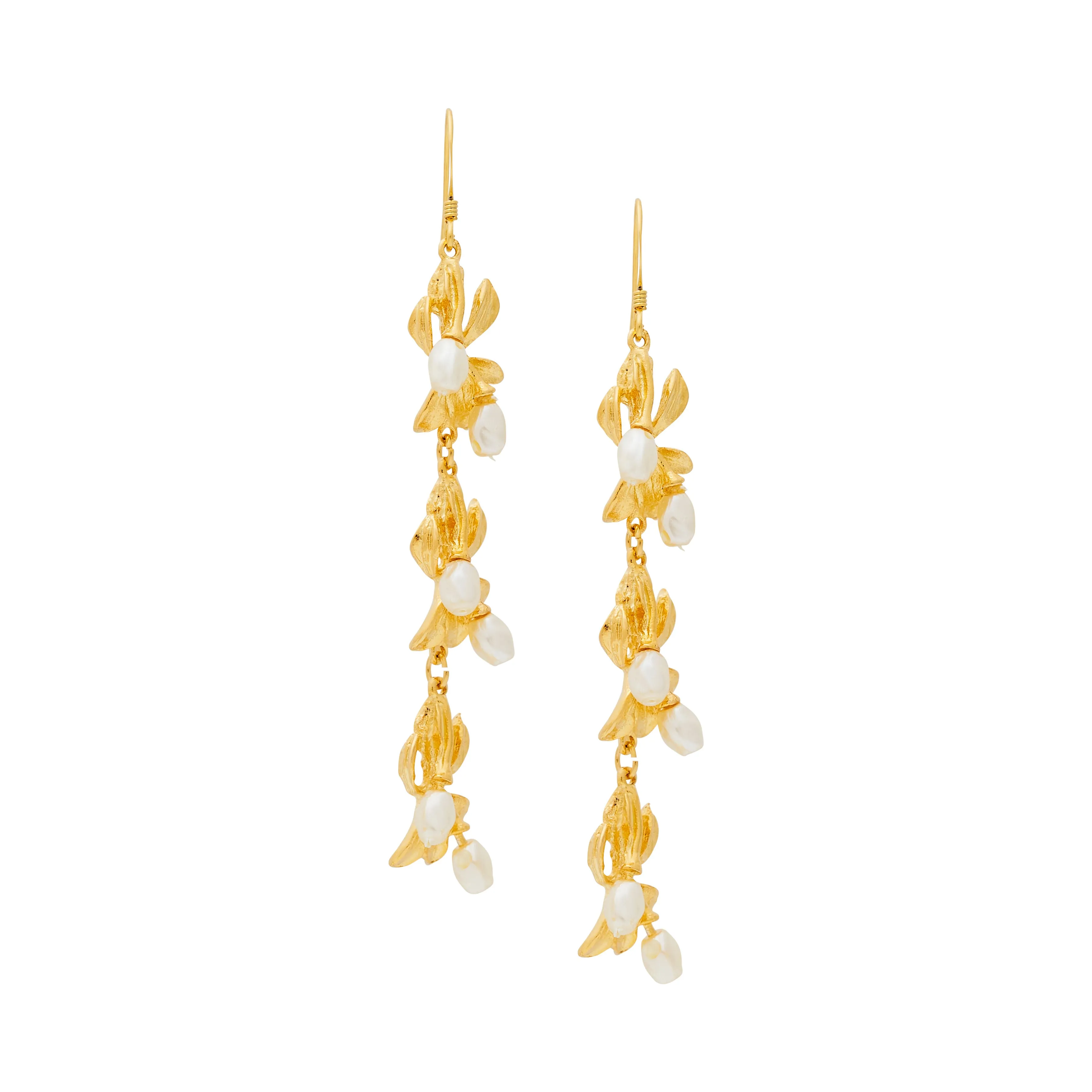 Pearl Flower Drop Pierced Earrings sold by Kenneth Jay Lane product image thumbnail 3