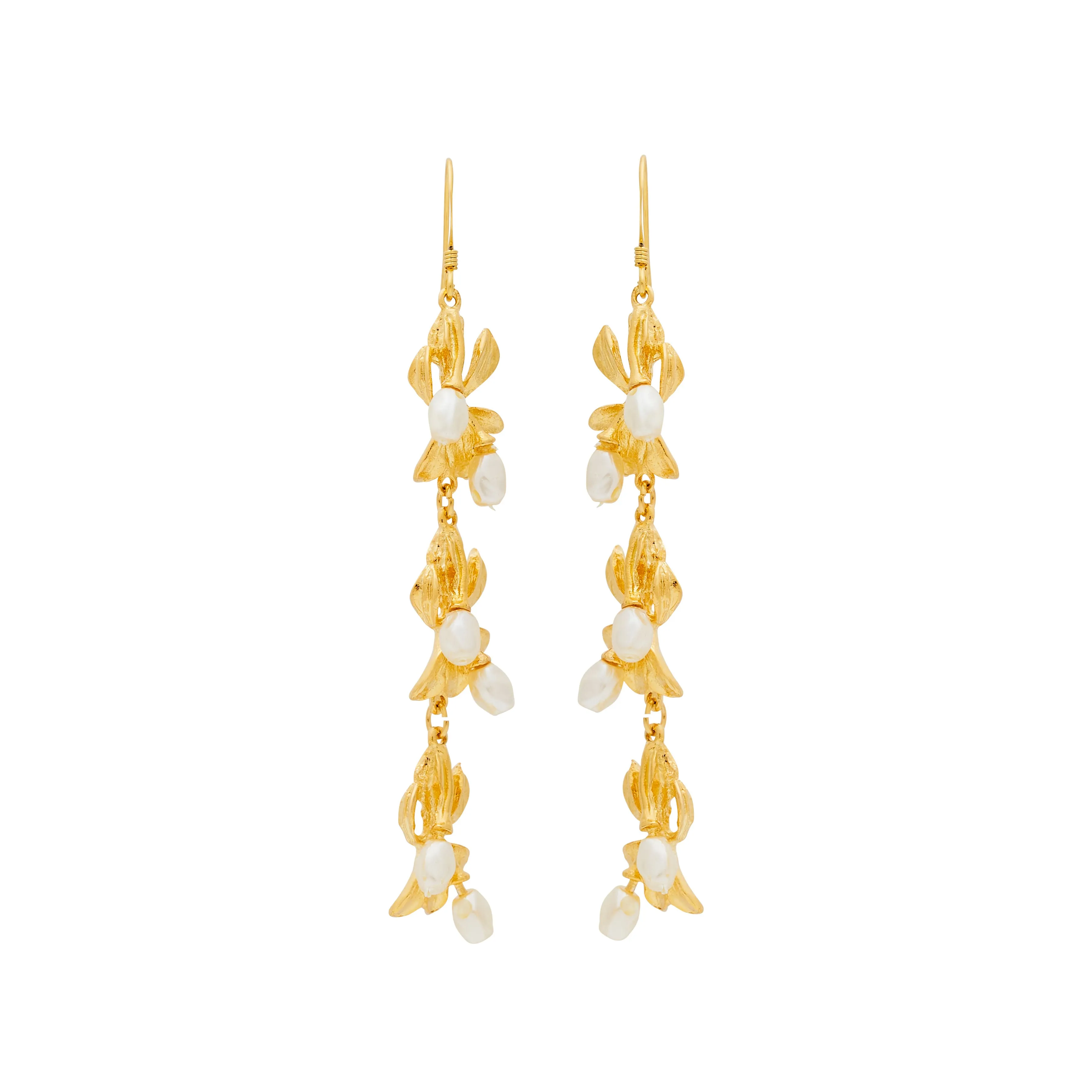 Pearl Flower Drop Pierced Earrings sold by Kenneth Jay Lane