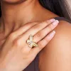 Gold & Crystal Adjustable Butterfly Ring sold by Kenneth Jay Lane