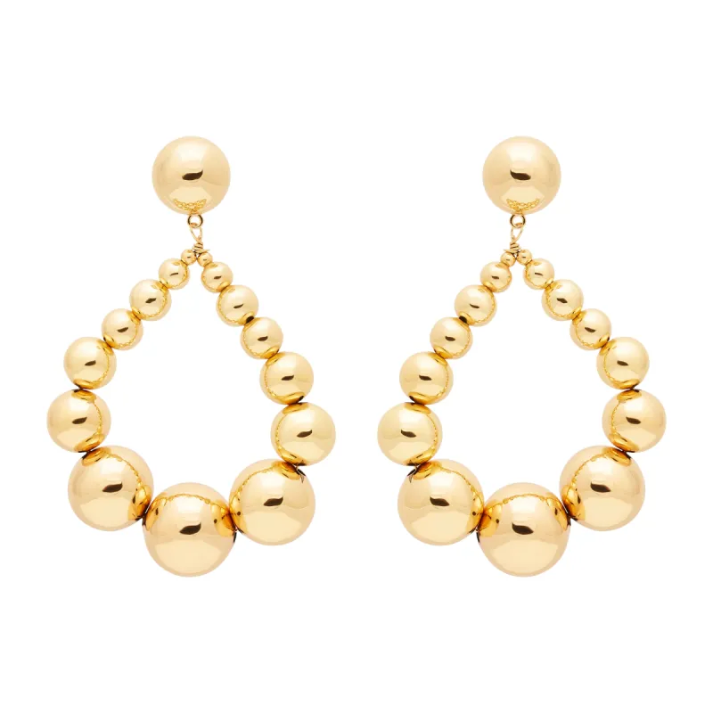 Gold Bead Drop Pierced Earrings sold by Kenneth Jay Lane