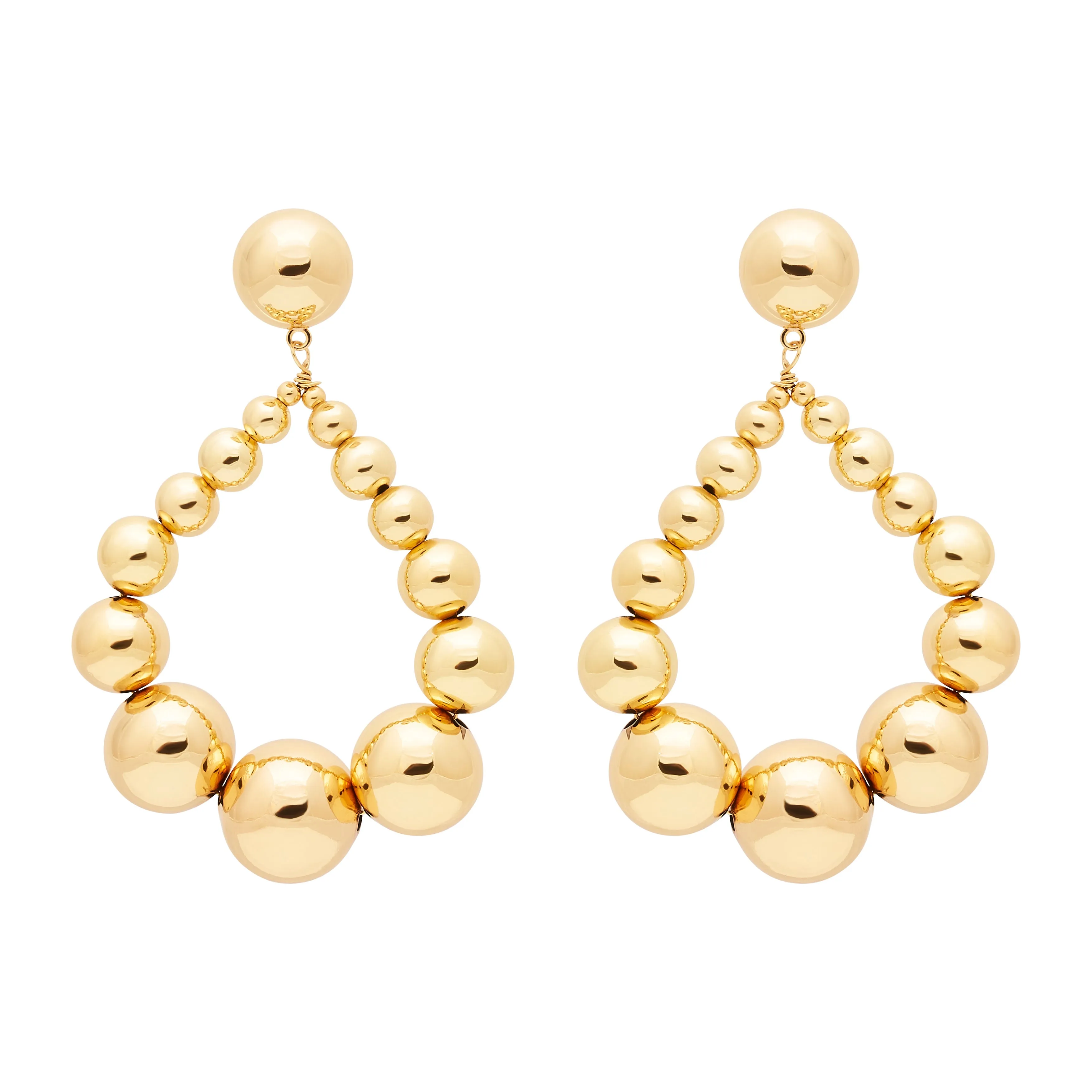 Gold Bead Drop Pierced Earrings sold by Kenneth Jay Lane