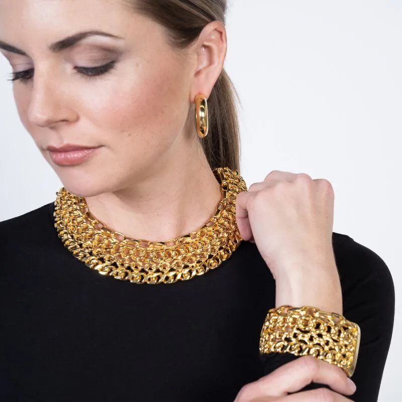 Gold Link Cuff sold by Kenneth Jay Lane