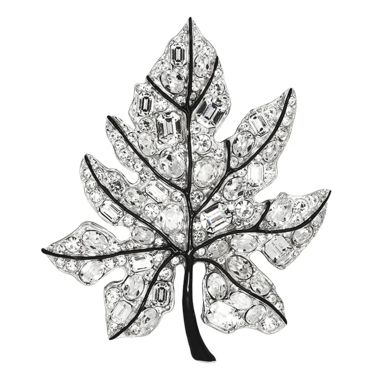 Crystal Leaf Pin sold by Kenneth Jay Lane