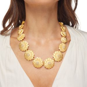 Gold Flowers Cluster Center Necklace sold by Kenneth Jay Lane