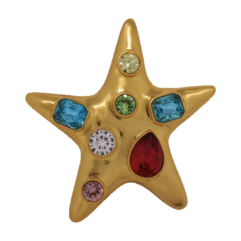 Pastel Gemstone Starfish Pin sold by Kenneth Jay Lane