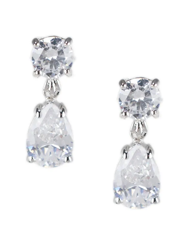 Cubic Zirconia & Glass Pearl Drop Earrings sold by Kenneth Jay Lane