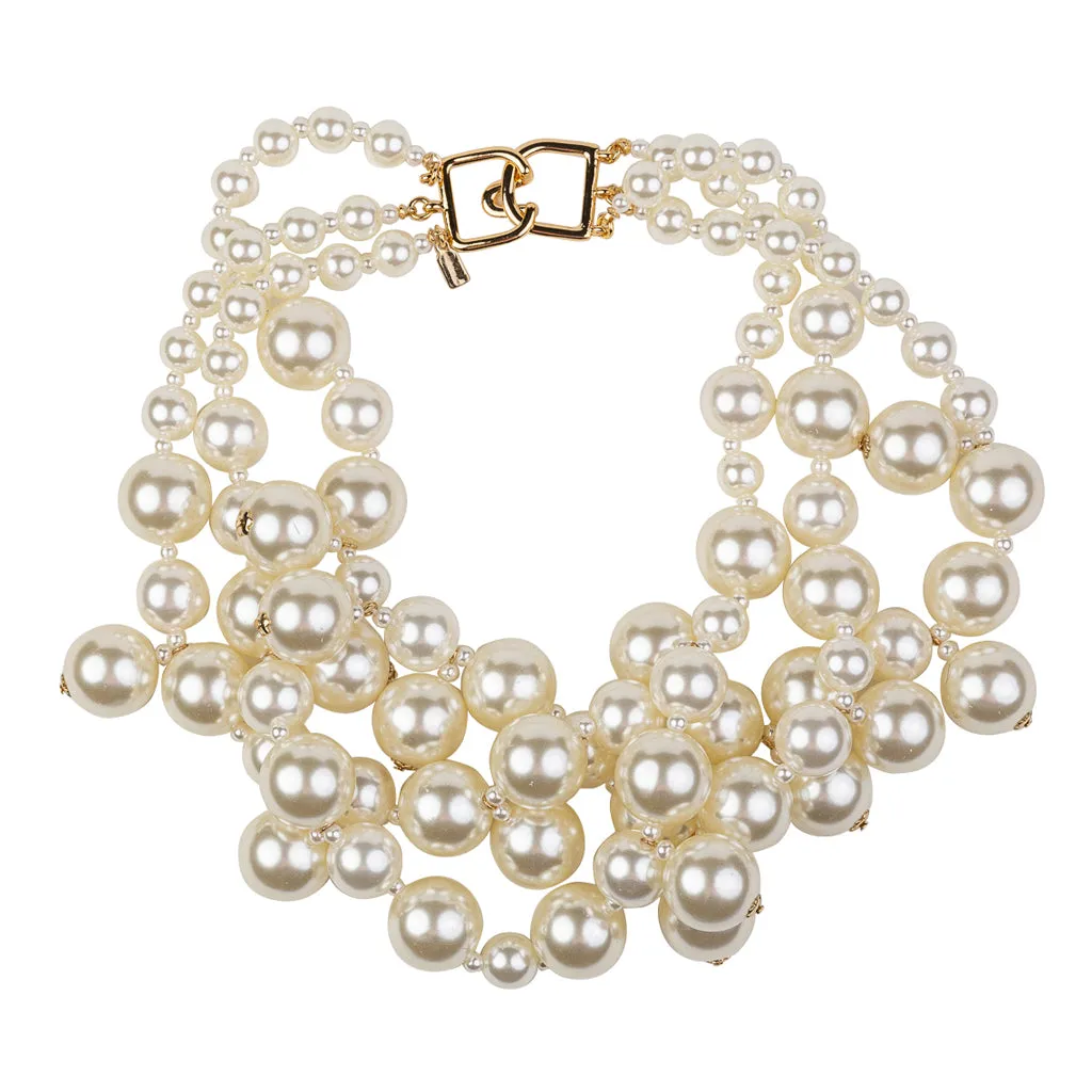 Pearl Cluster Drops Necklace sold by Kenneth Jay Lane