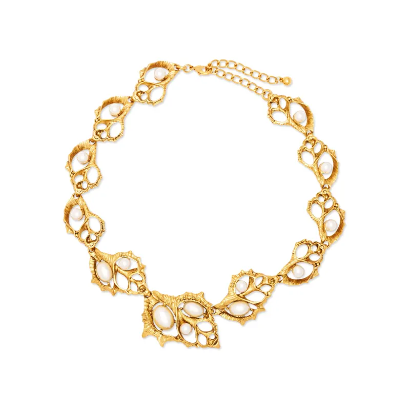 Gold and Pearl Shell Necklace sold by Kenneth Jay Lane
