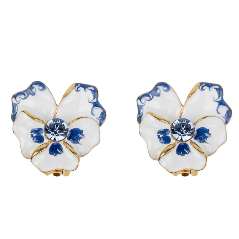 Blue Flower Clip Earrings sold by Kenneth Jay Lane