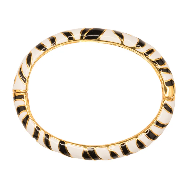 Black And White Tiger Print Bangle sold by Kenneth Jay Lane