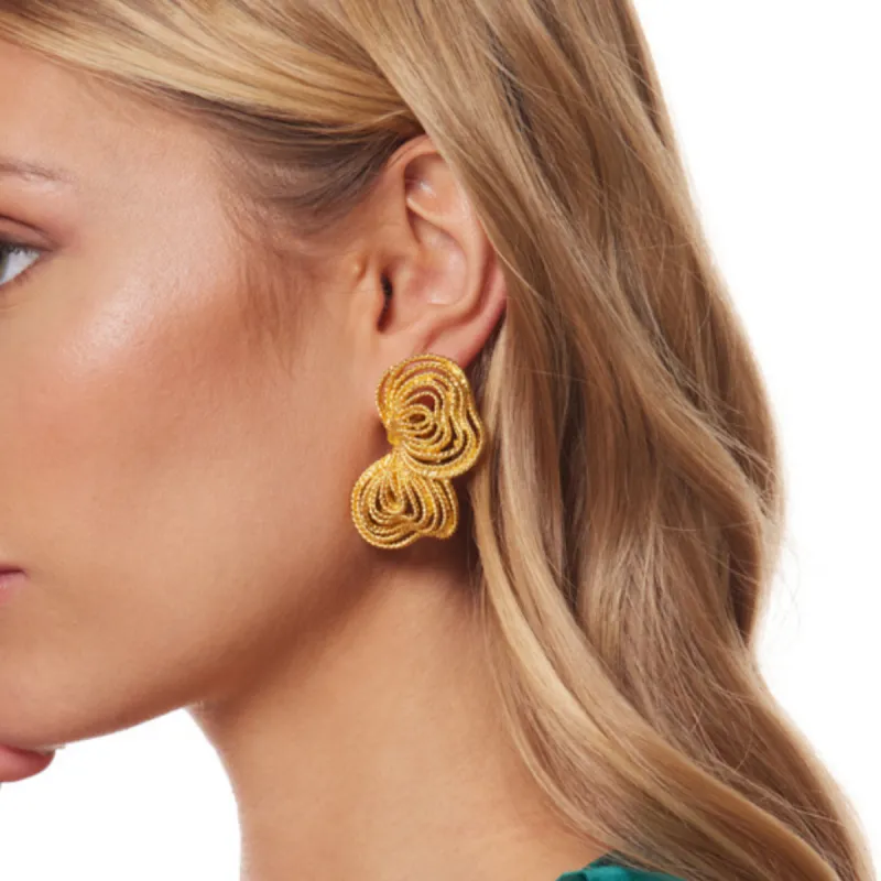 Gold Textured Clusters Clip Earrings sold by Kenneth Jay Lane