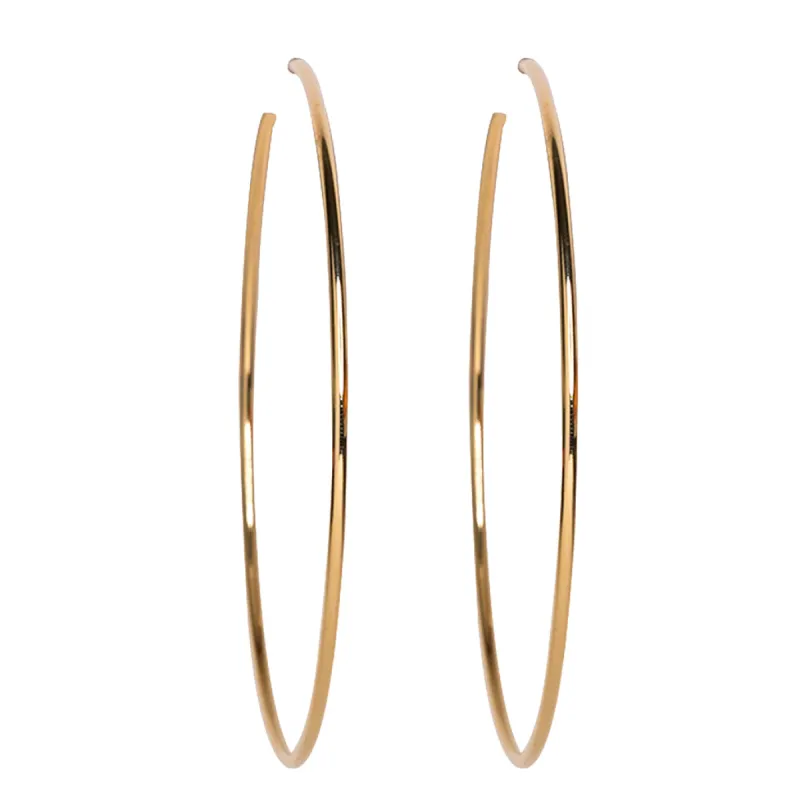 Large Gold Hoop Pierced Earrings sold by Kenneth Jay Lane