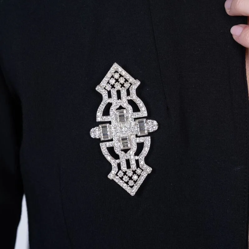 Crystal Baguette Deco Pin sold by Kenneth Jay Lane