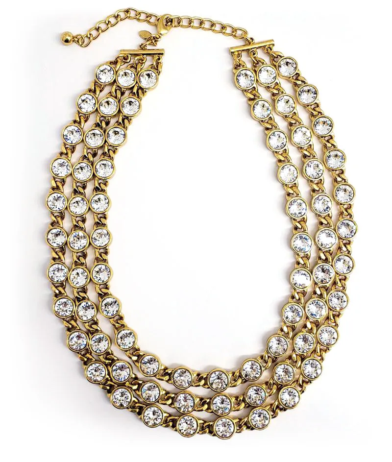 Gold and Crystal Necklace sold by Kenneth Jay Lane