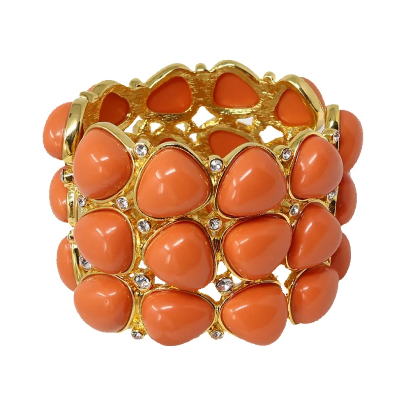 3 Row Coral Rounded Bracelet sold by Kenneth Jay Lane