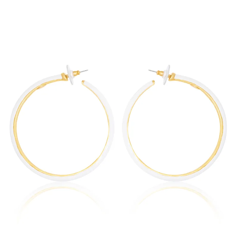 Gilded Ivory Hoop Earrings sold by Kenneth Jay Lane