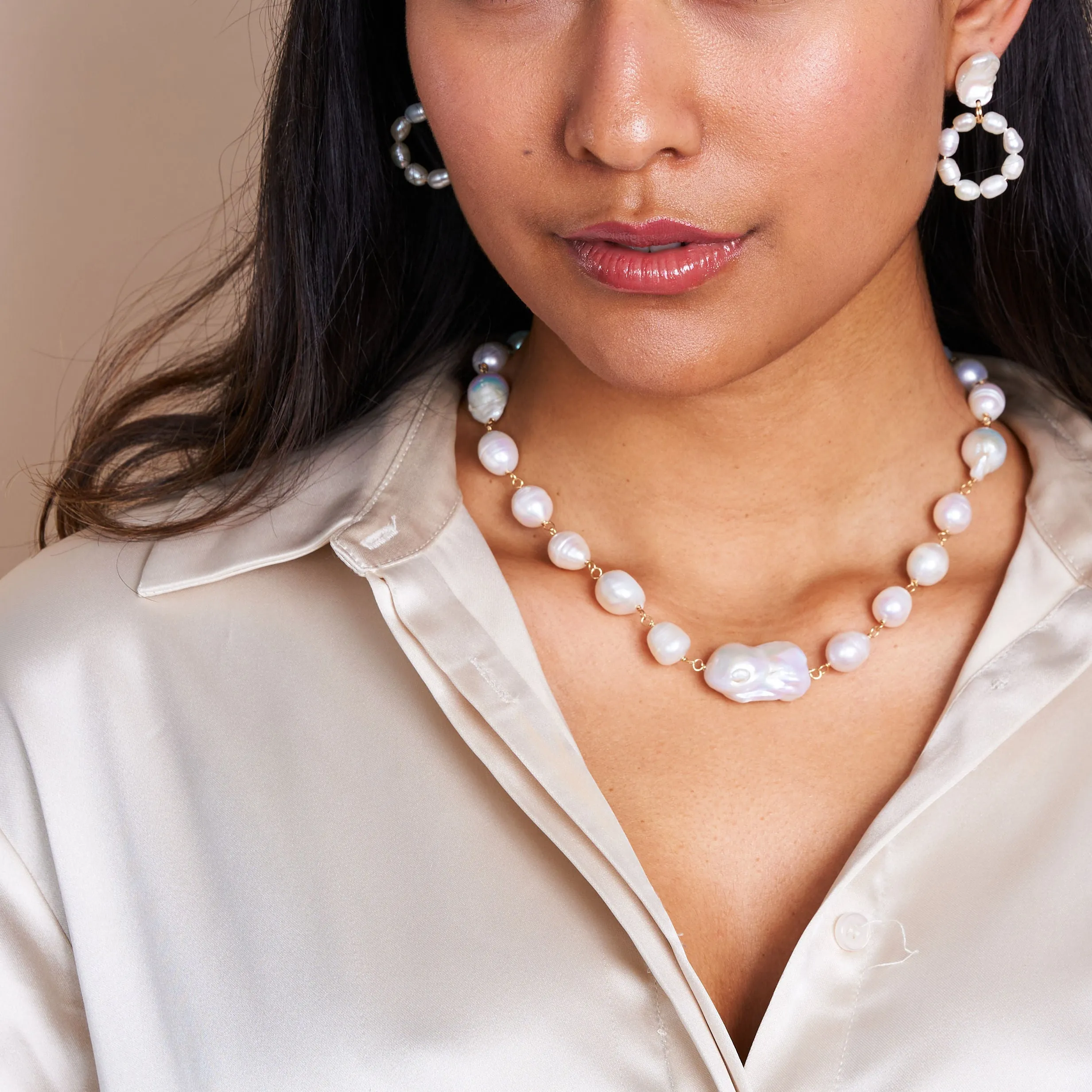 Freshwater Pearl & Gold Necklace sold by Kenneth Jay Lane product image thumbnail 2