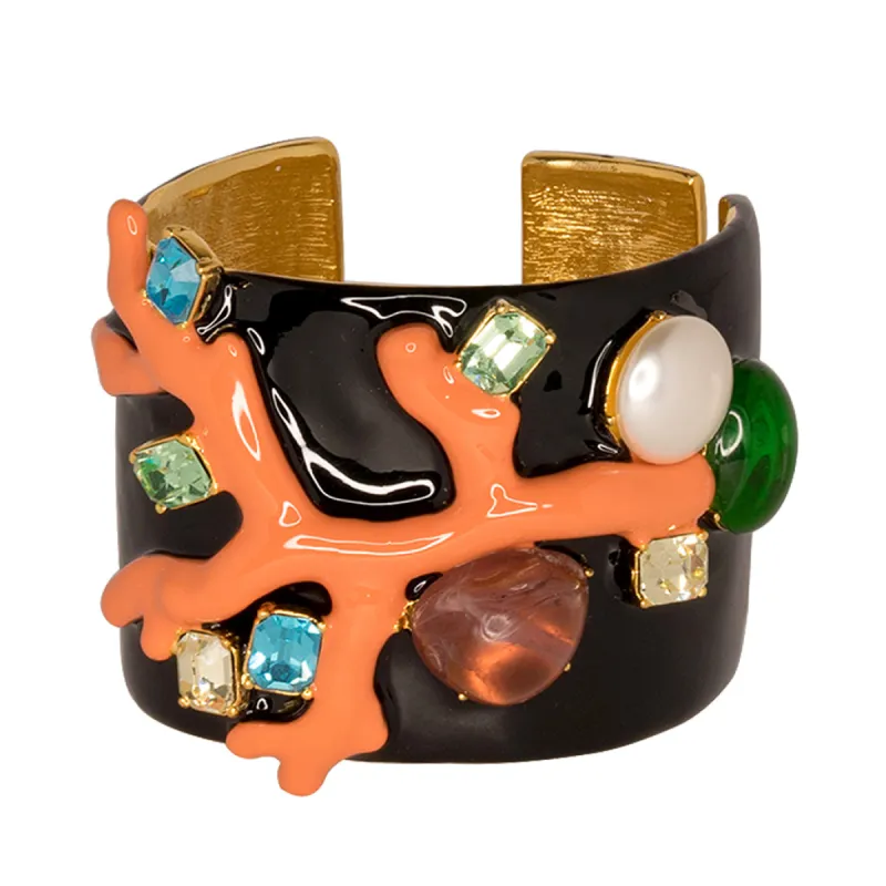 Black & Coral Cuff sold by Kenneth Jay Lane