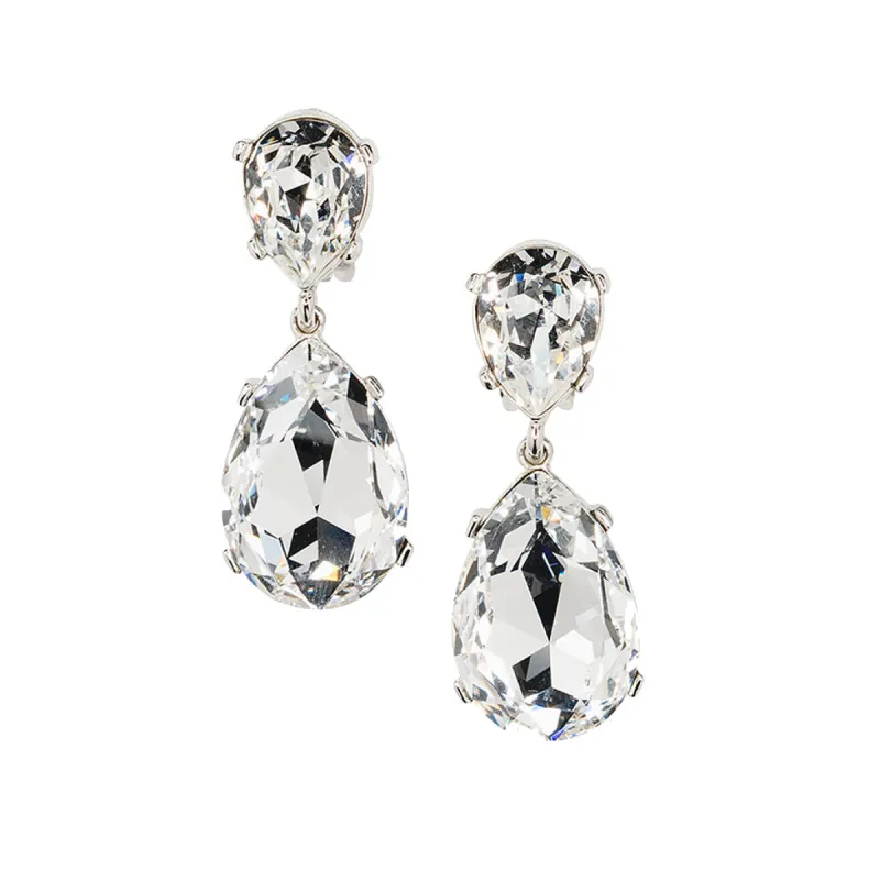 Crystal Teardrop Pierced or Clip Earring sold by Kenneth Jay Lane