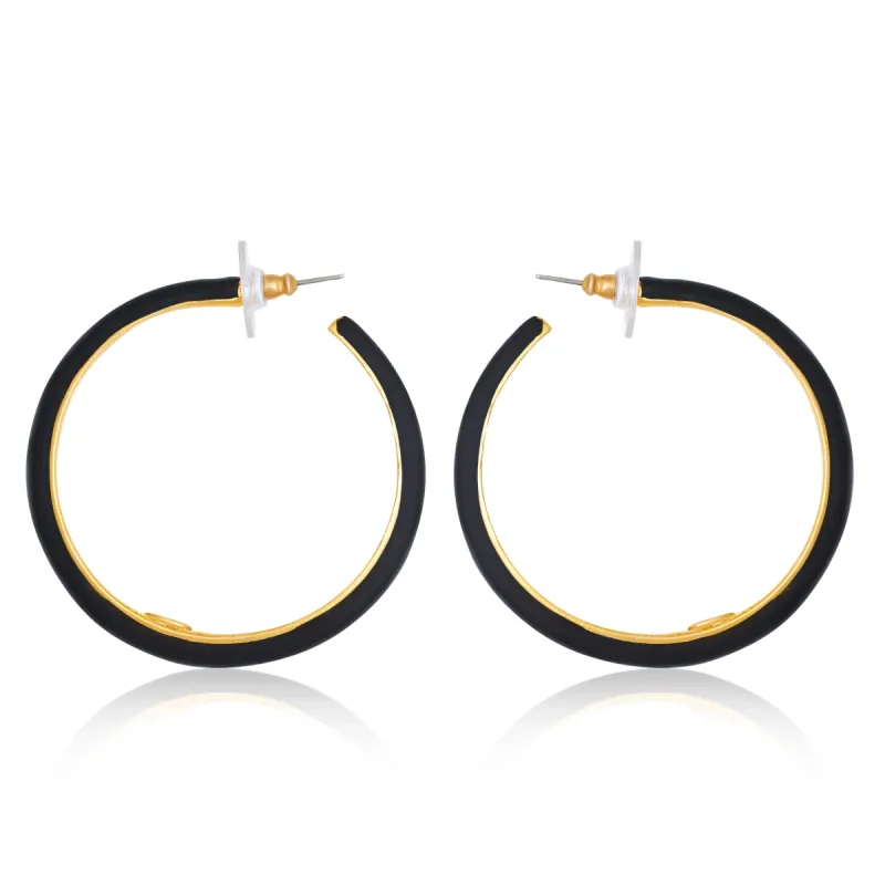 Black and Gold Hoop Earrings sold by Kenneth Jay Lane