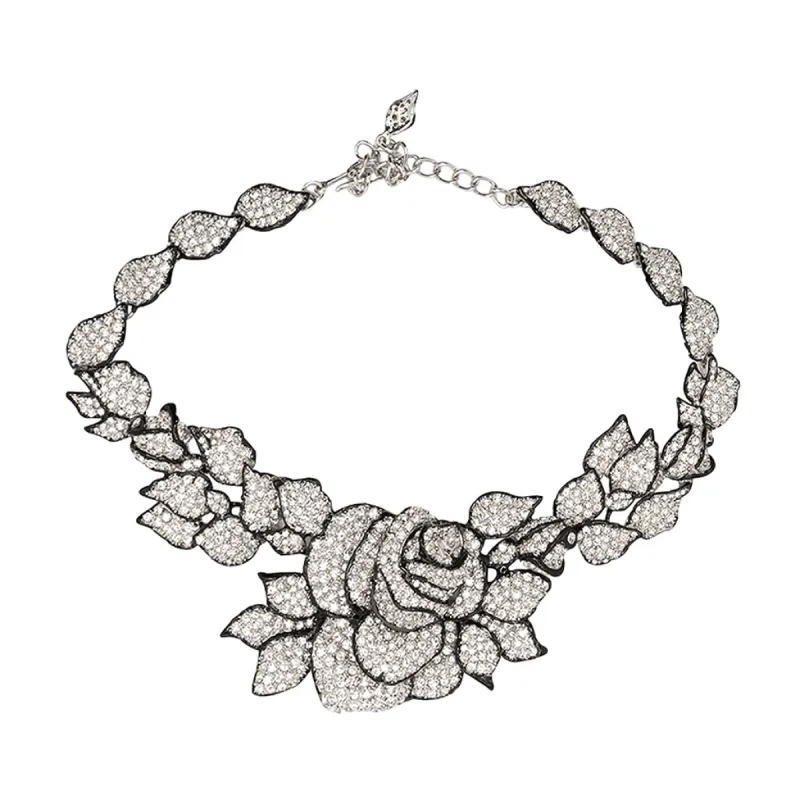 Pavé Rose Necklace sold by Kenneth Jay Lane