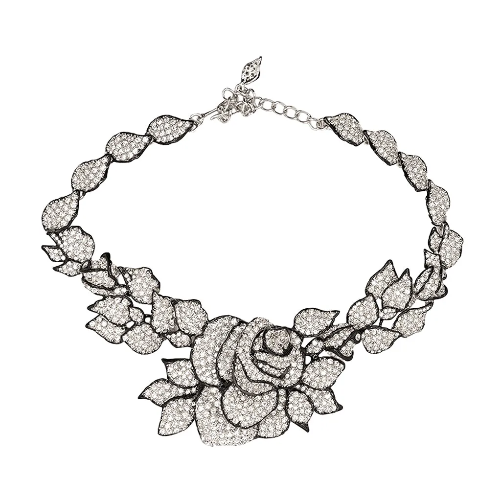 Pavé Rose Necklace sold by Kenneth Jay Lane