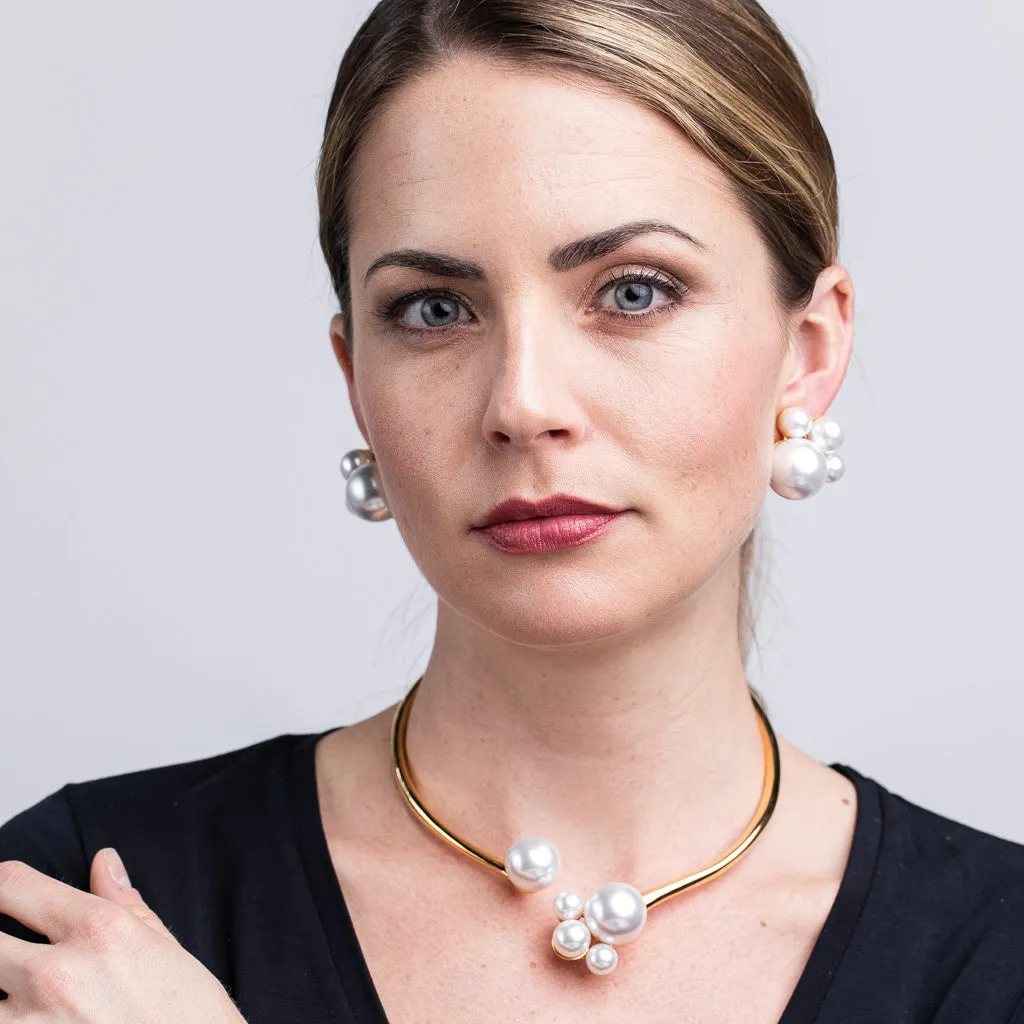 Pearl Cluster Bib Necklace sold by Kenneth Jay Lane product image thumbnail 2