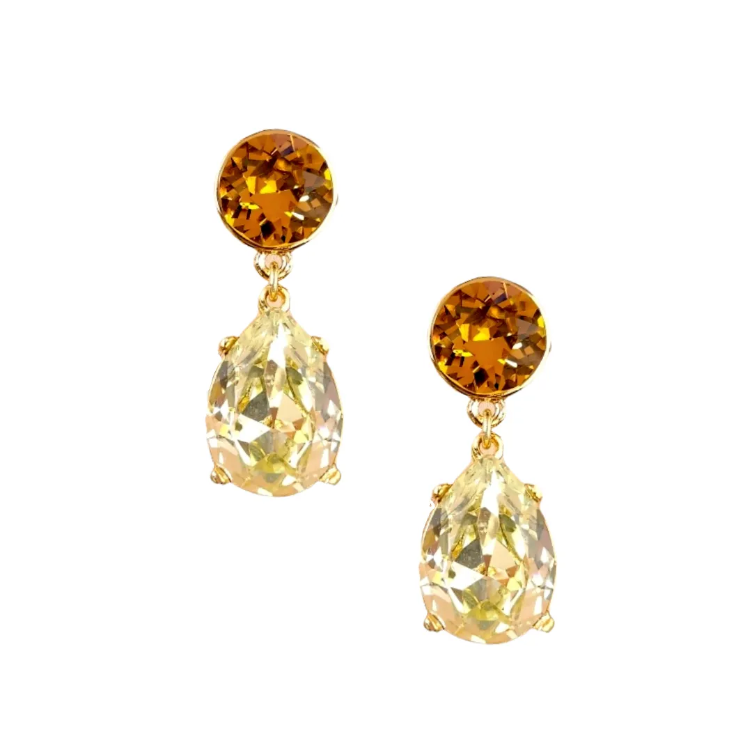 Topaz & Jonquil Teardrop Pierced Earring sold by Kenneth Jay Lane