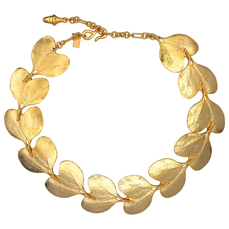 Satin Gold Leaves Necklace sold by Kenneth Jay Lane