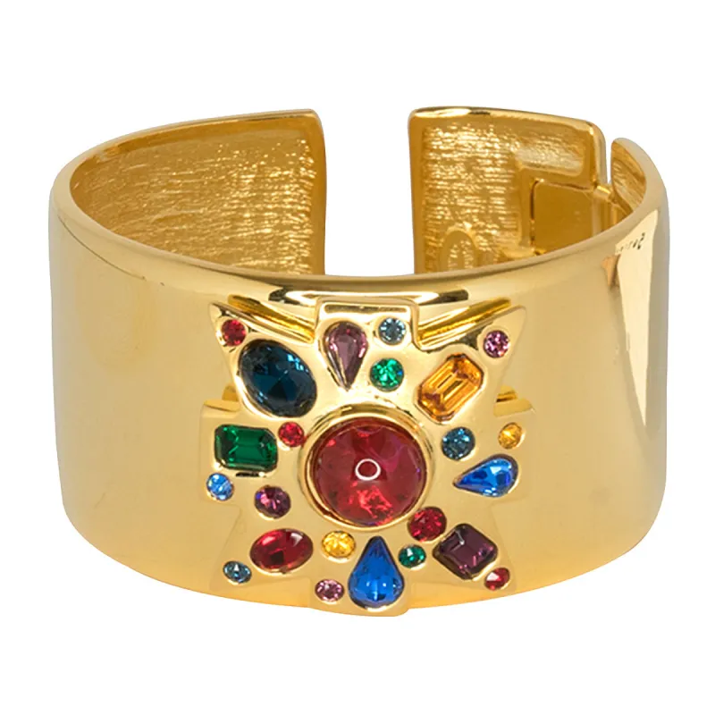 Polished Gold & Multi Gem Maltese Cuff sold by Kenneth Jay Lane