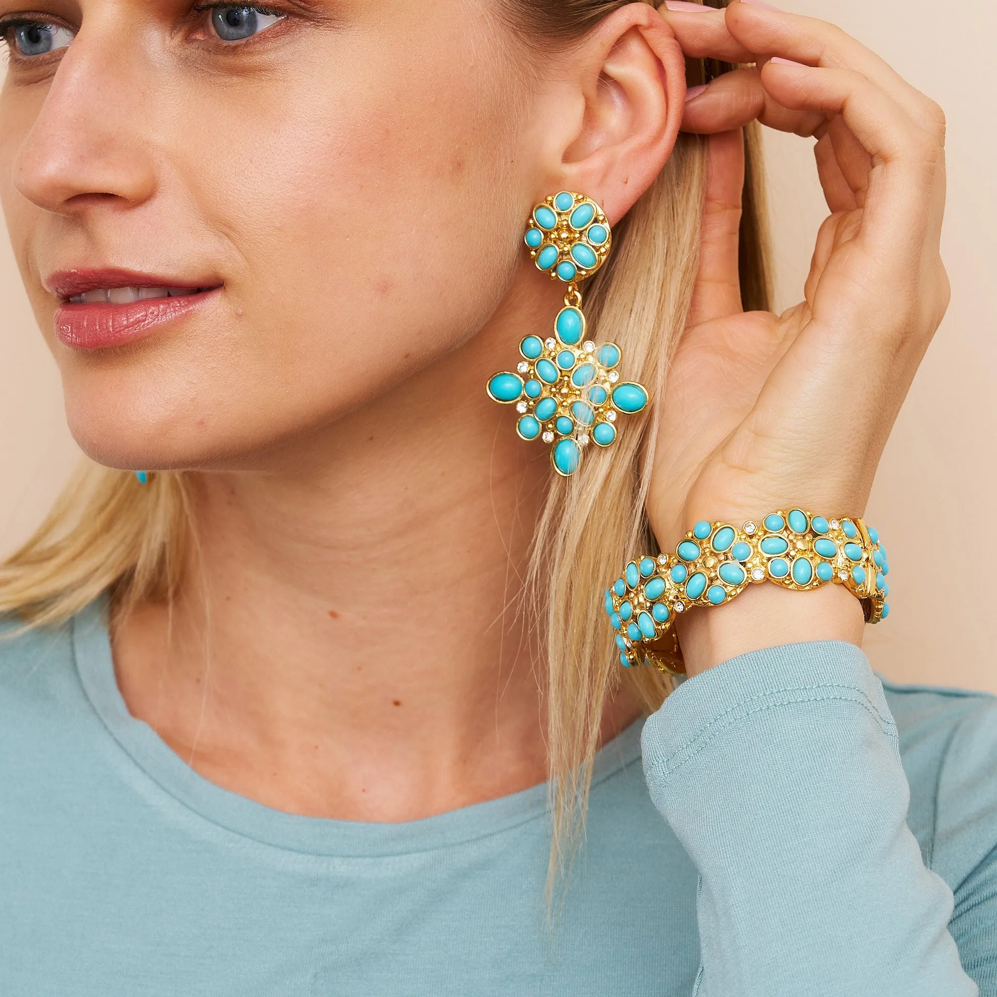 Gold & Turquoise Bracelet sold by Kenneth Jay Lane product image thumbnail 2