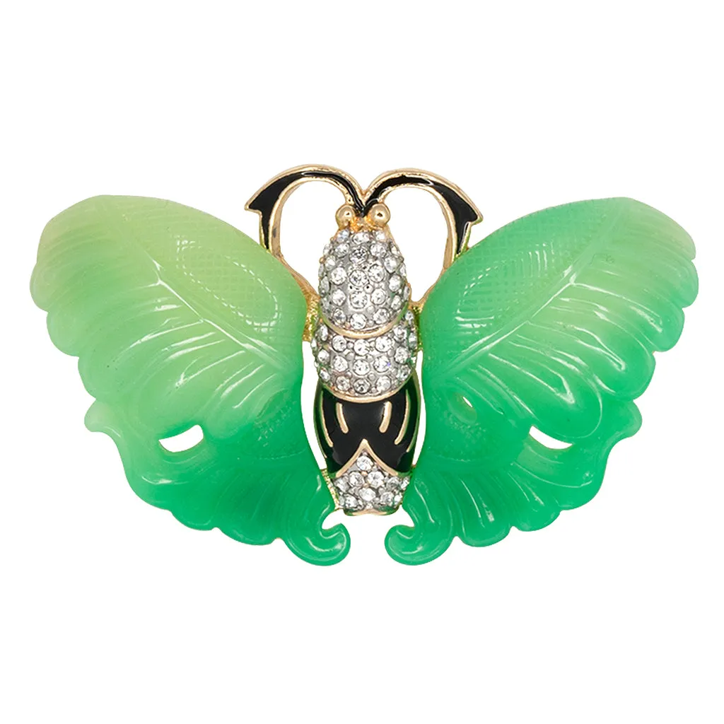 Jade & Black Butterfly Pin sold by Kenneth Jay Lane